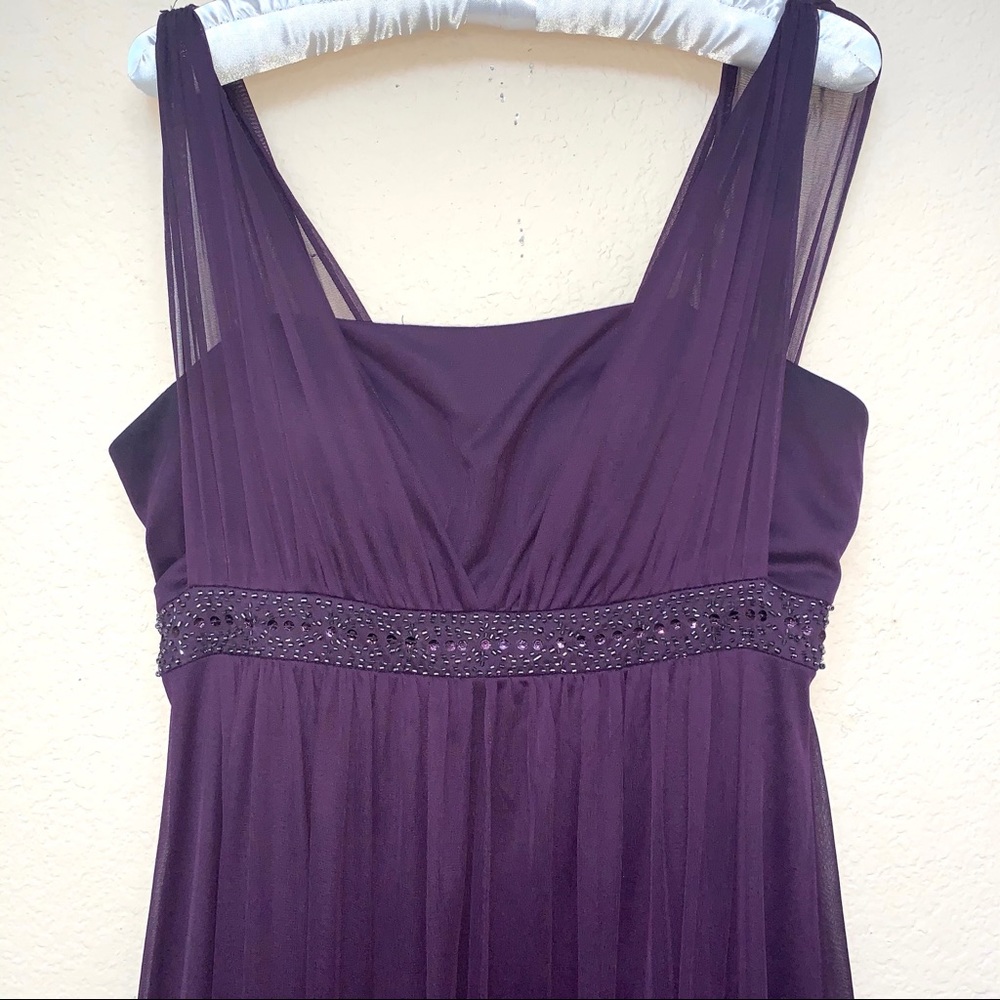 Jessica Howard Purple Empire Waist Dress Sz 8 - Picture 3 of 7